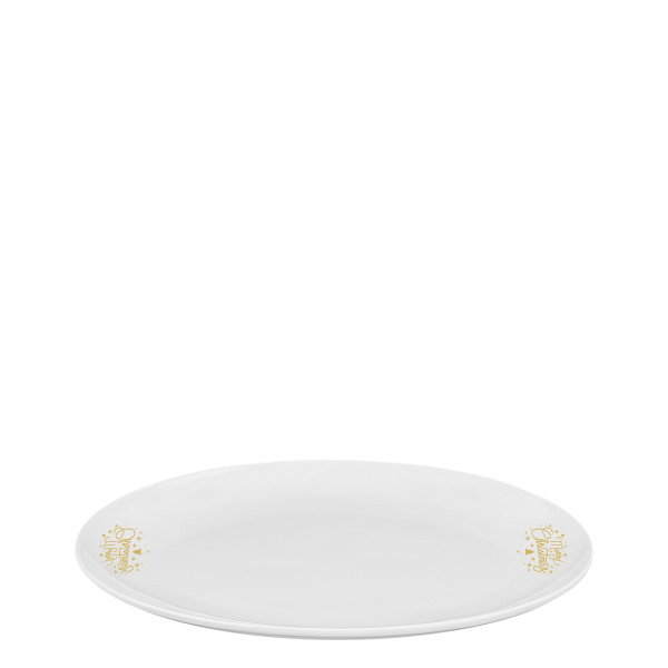 Farfurie ovală 26 cm - Premium Platinum Line Merry Christmas
