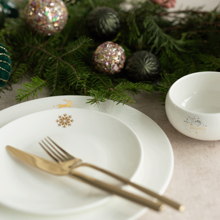 Farfurie de desert 20, 5 cm - Premium Platinum Line Merry Christmas