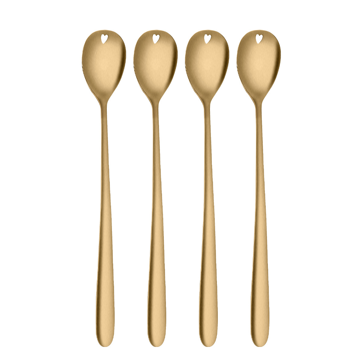 Lingurițe latte cu inimioară aurii set 4 buc. – Love Cutlery