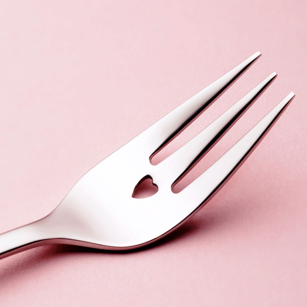 Furculițe pentru prăjituri cu inimioară 6 buc. | Love Cutlery