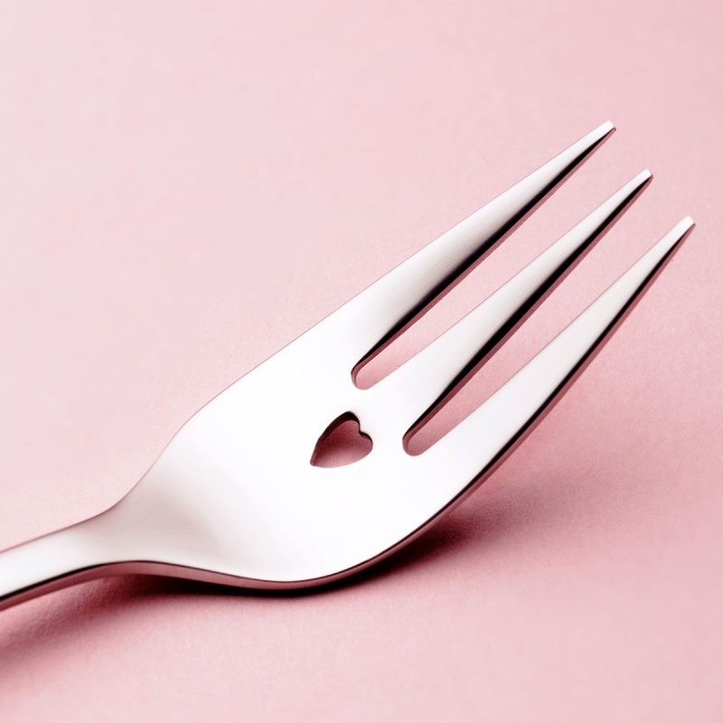 Furculițe pentru prăjituri cu inimioară 6 buc. | Love Cutlery