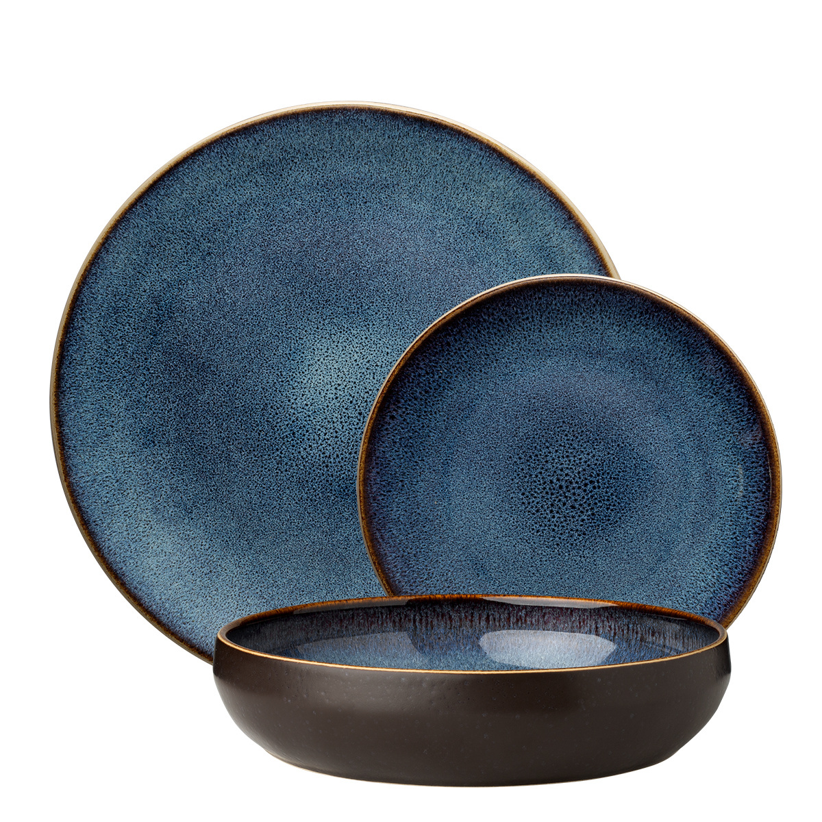 Set farfurii ceramice 18 piese – Gaya Elements Night Terra