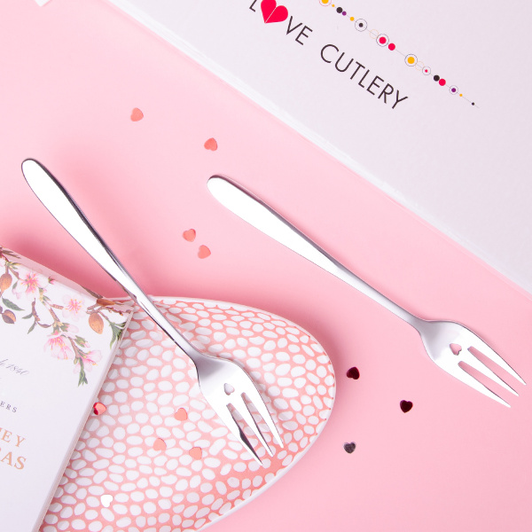 Furculițe pentru prăjituri cu inimioară 6 buc. | Love Cutlery