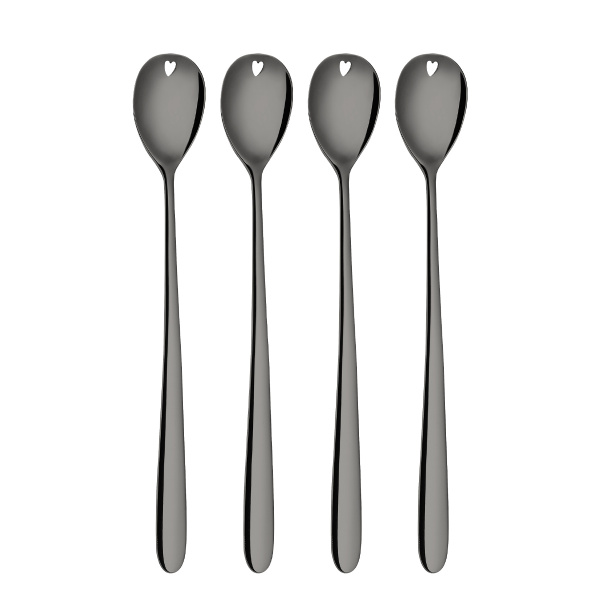 Lingurițe latte cu inimioară gri set 4 buc. – Love Cutlery