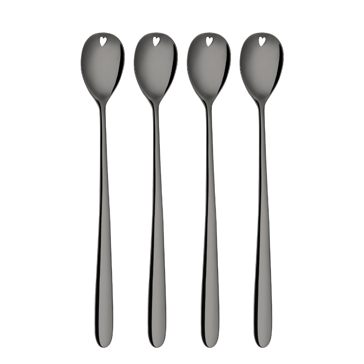 Lingurițe latte cu inimioară gri set 4 buc. – Love Cutlery