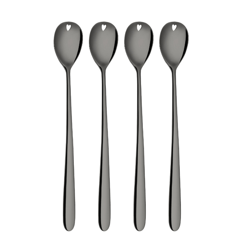 Lingurițe latte cu inimioară gri set 4 buc. – Love Cutlery