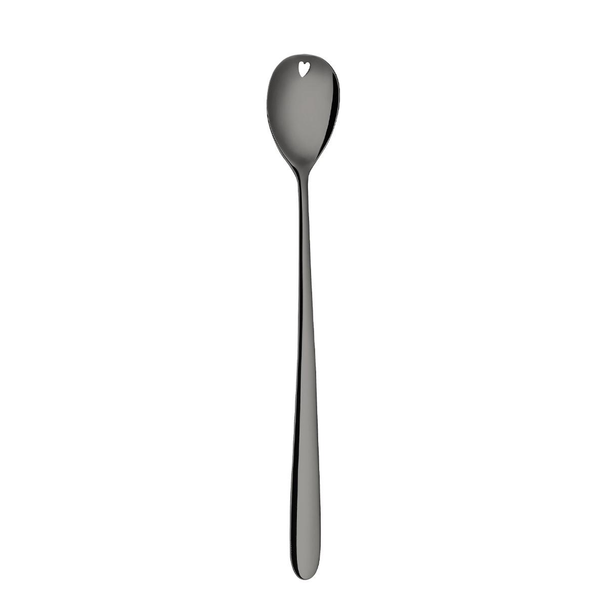 Linguriță latte cu inimioară PVD gri - Love Cutlery