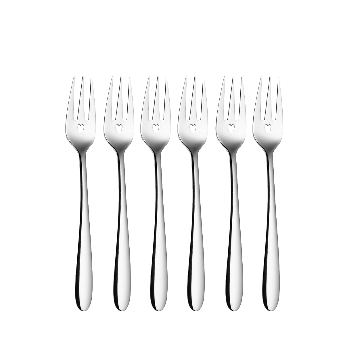 Furculițe pentru prăjituri cu inimioară 6 buc. | Love Cutlery