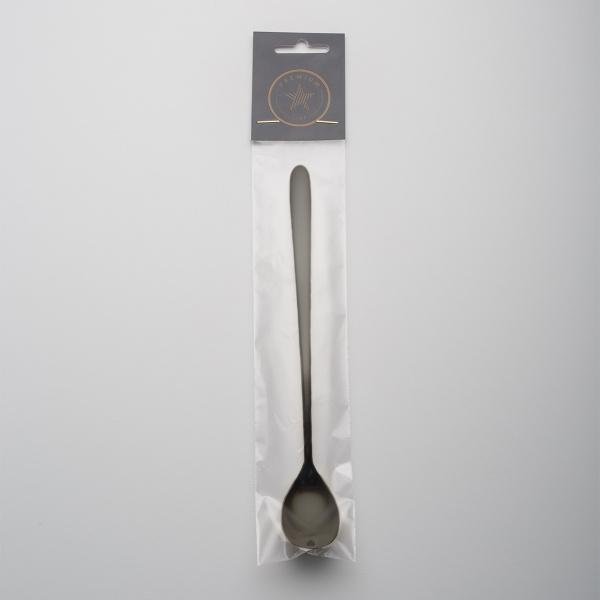 Linguriță latte cu inimioară PVD gri - Love Cutlery