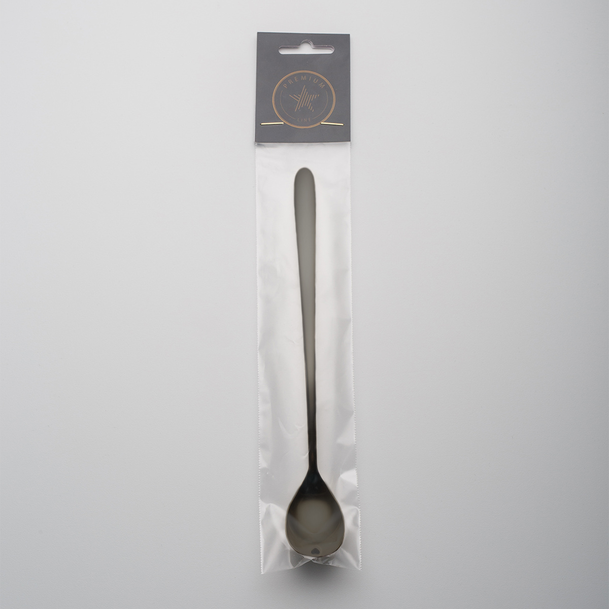 Linguriță latte cu inimioară PVD gri - Love Cutlery