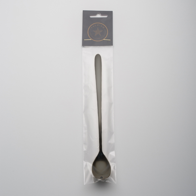 Linguriță latte cu inimioară PVD gri - Love Cutlery