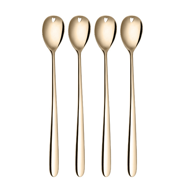 Lingurițe latte cu inimioară șampanie set 4 buc. – Love Cutlery