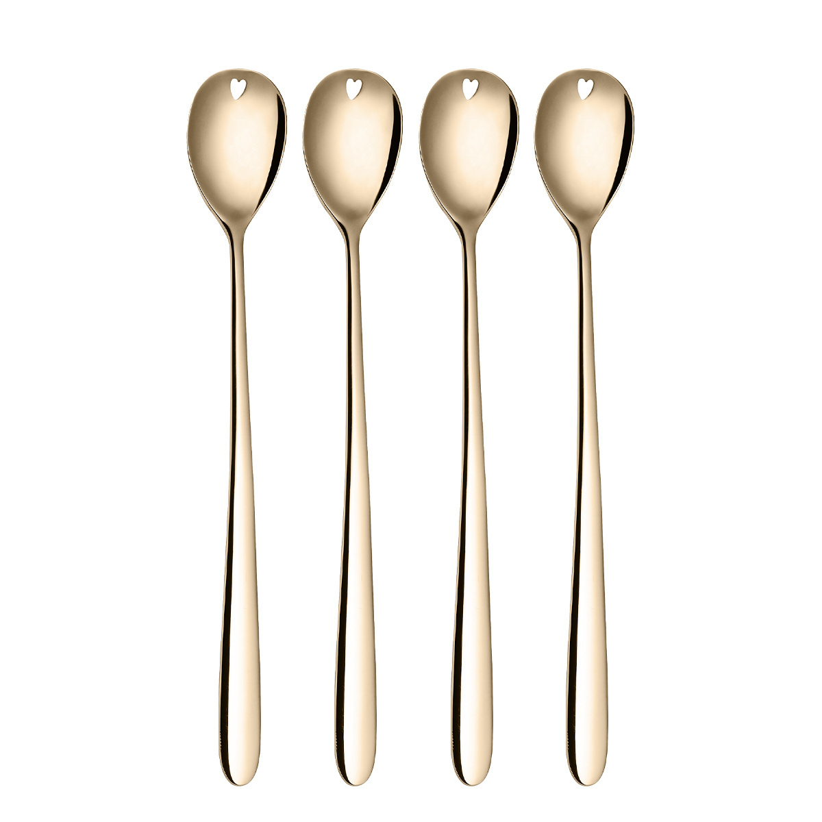 Lingurițe latte cu inimioară șampanie set 4 buc. – Love Cutlery
