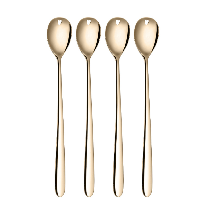 Lingurițe latte cu inimioară șampanie set 4 buc. – Love Cutlery