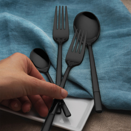 Set tacâmuri 24 buc. - Luxus negru