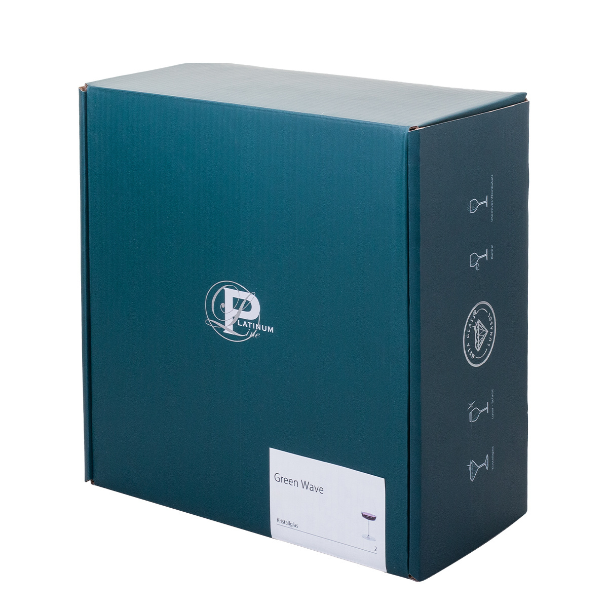 Pahare de șampanie 220 ml set 2 buc – Green Wave Platinum Line Lunasol II