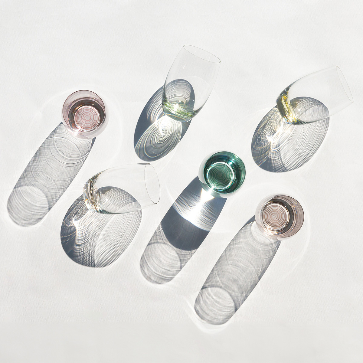 Pahare tumbler 460 ml cu bază spiralată galbenă 6 buc - Optima Glas Lunasol