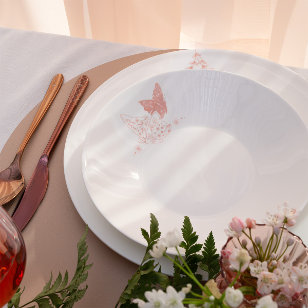 Farfurie adâncă Butterfly 22 cm | Premium Platinum Easter