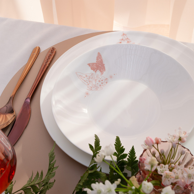 Farfurie adâncă Butterfly 22 cm | Premium Platinum Easter
