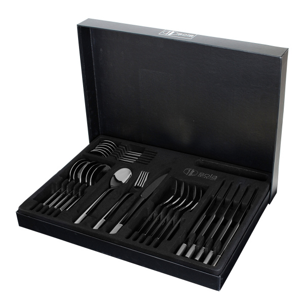 Set tacâmuri 24 buc. - Luxus negru