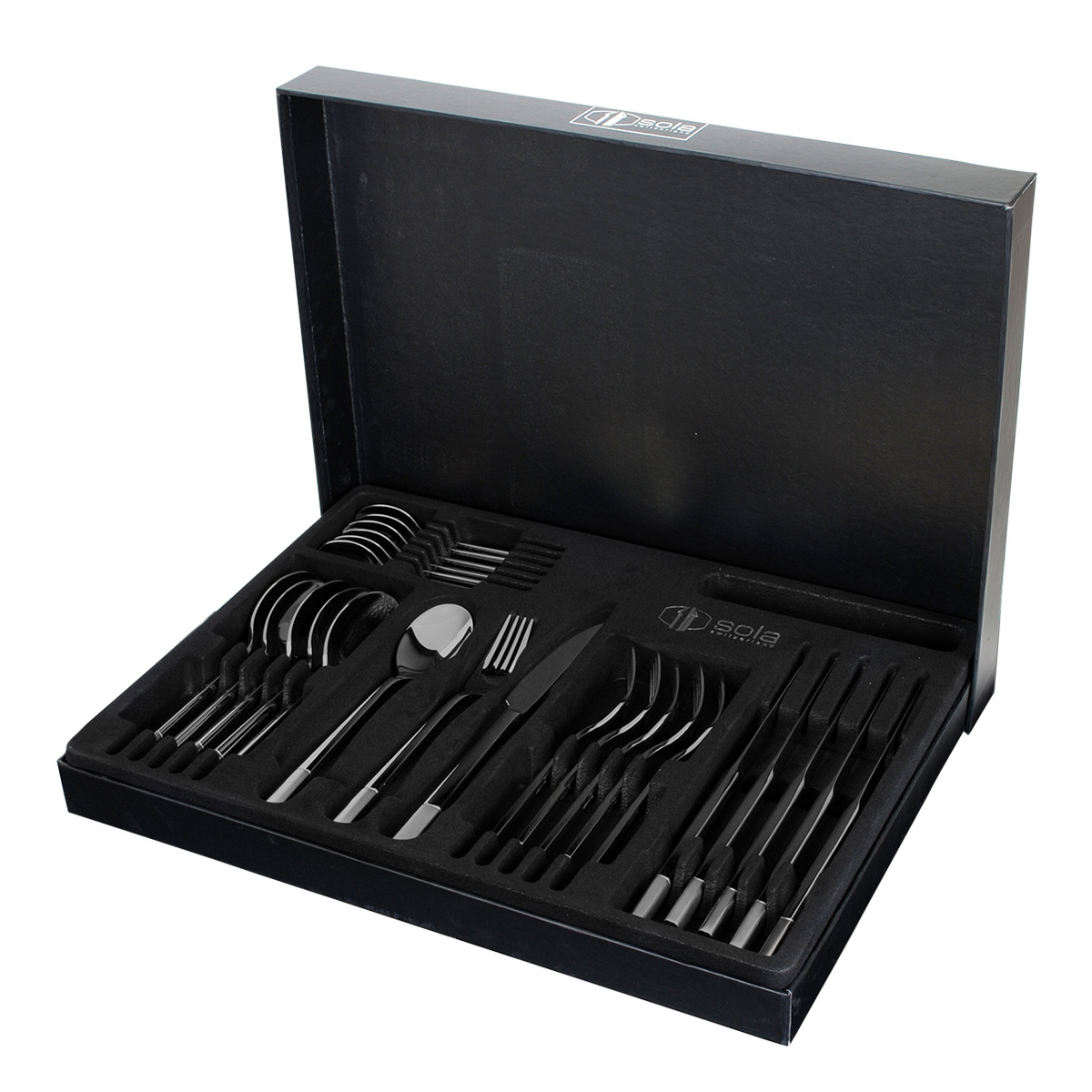 Set tacâmuri 24 buc. - Luxus negru