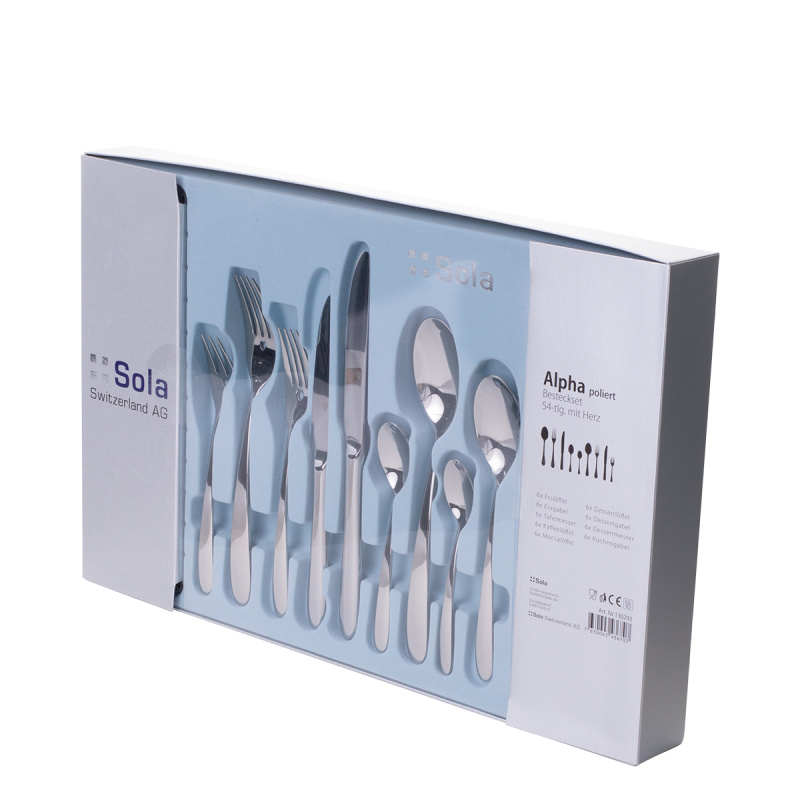 Set tacâmuri cu inimioară 54 piese — Alpha