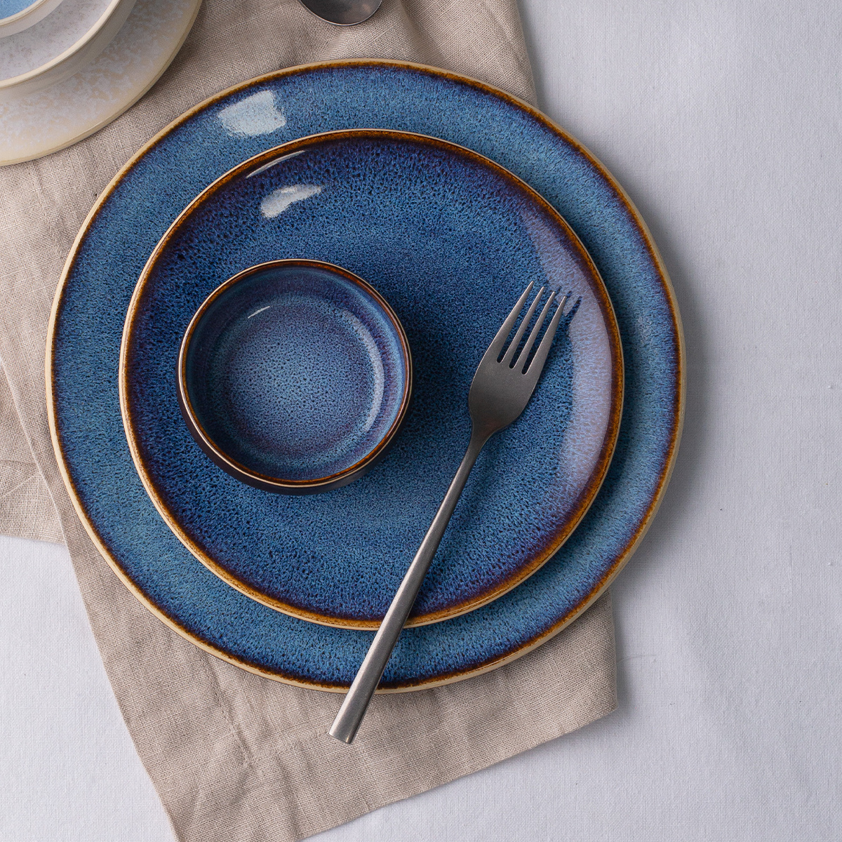 Set farfurii ceramice 18 piese – Gaya Elements Night Terra