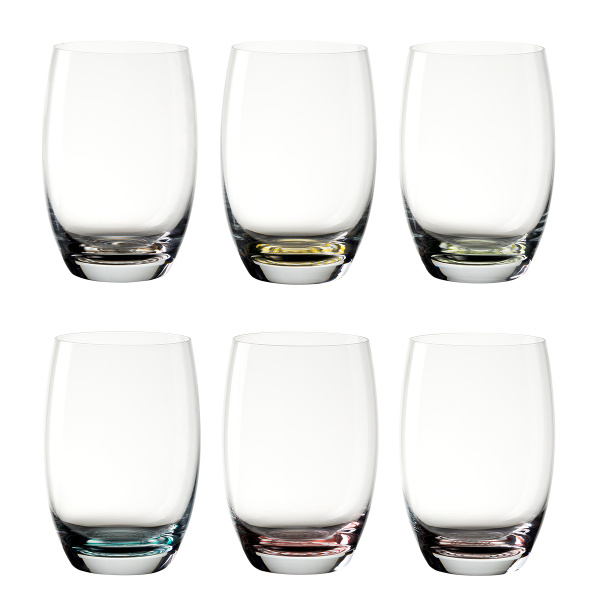 Pahare Tumbler 460 ml bază colorată 6 buc. | Optima