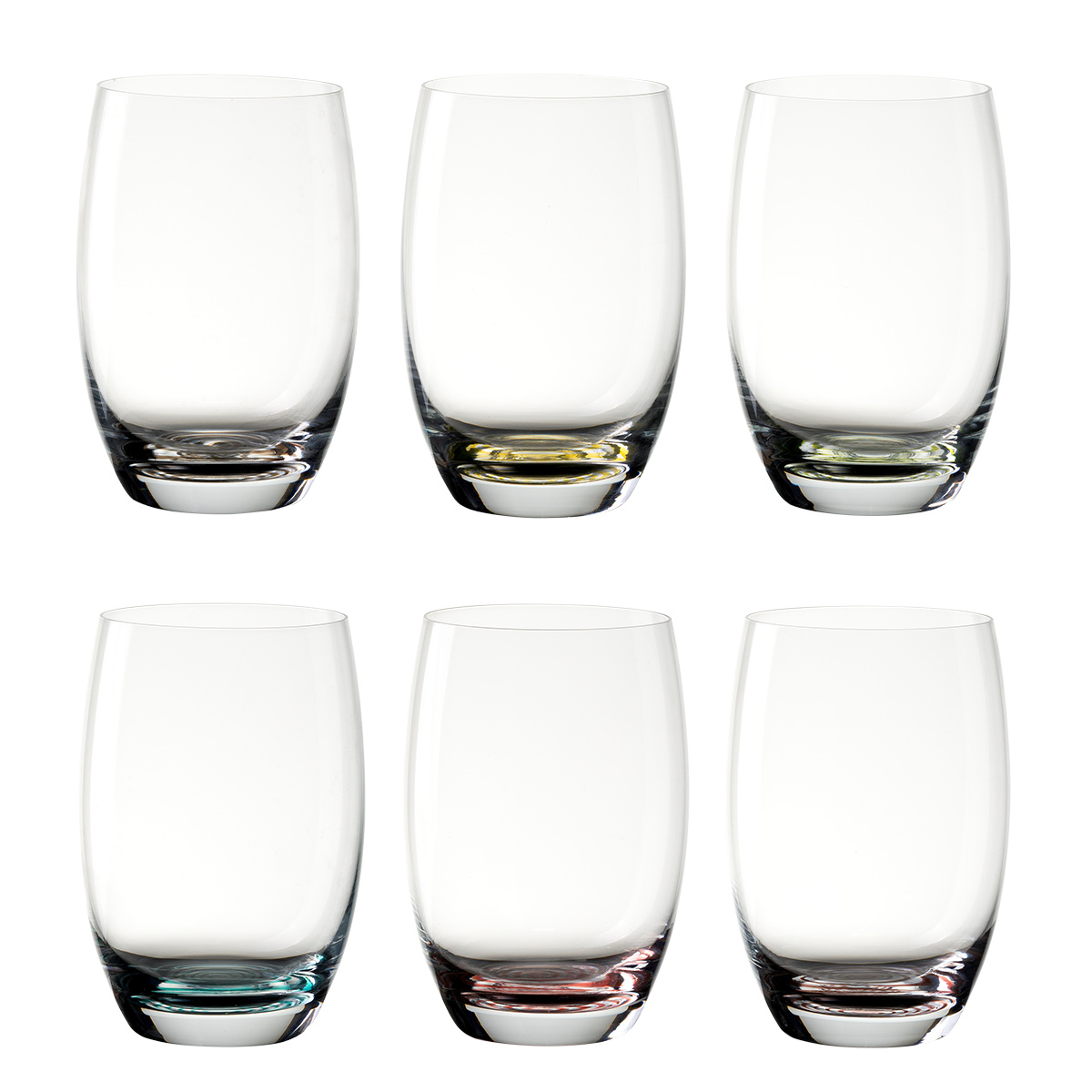 Pahare Tumbler 460 ml bază colorată 6 buc. | Optima