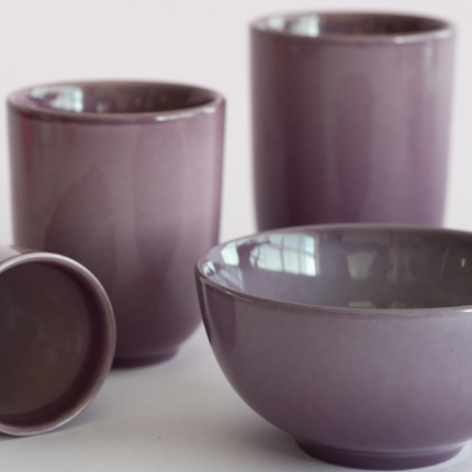 Ceașcă de cafea mokka fără toartă 80 ml | Gaya Solatelier Aubergine