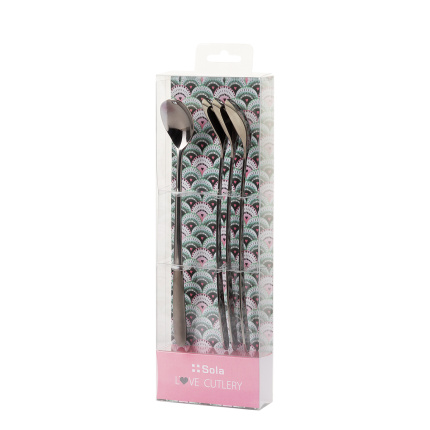 Lingurițe latte cu inimioară gri set 4 buc. – Love Cutlery