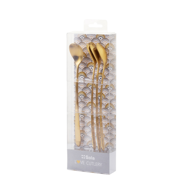 Lingurițe latte cu inimioară aurii set 4 buc. – Love Cutlery