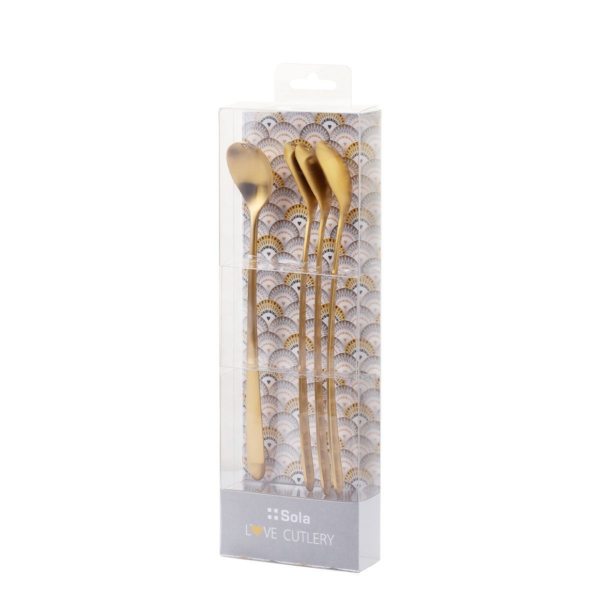 Lingurițe latte cu inimioară aurii set 4 buc. – Love Cutlery