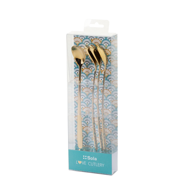 Lingurițe latte cu inimioară șampanie set 4 buc. – Love Cutlery