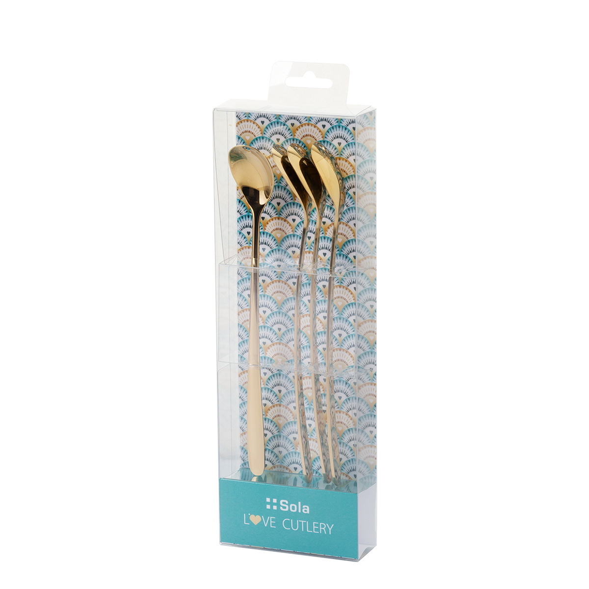Lingurițe latte cu inimioară șampanie set 4 buc. – Love Cutlery