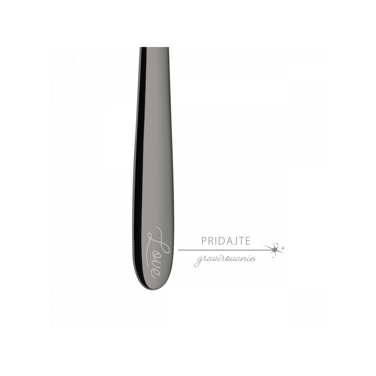 Linguriță latte cu inimioară PVD gri - Love Cutlery