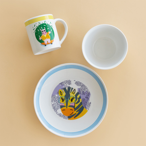 Set de porțelan pentru copii 3 piese — Jungle Patrol