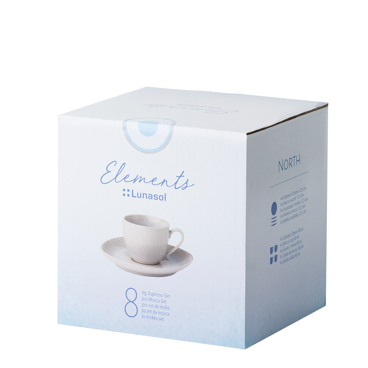 Set mokka 8 piese 90 ml – Elements North Organic