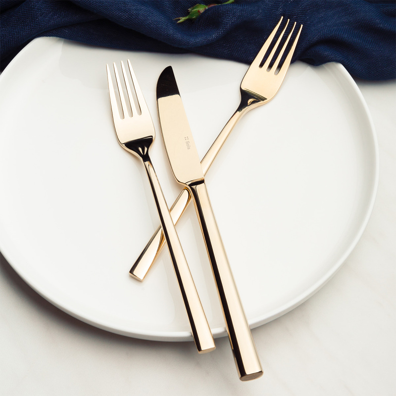 Set tacâmuri 16 buc. – Living PVD Champagne lucios