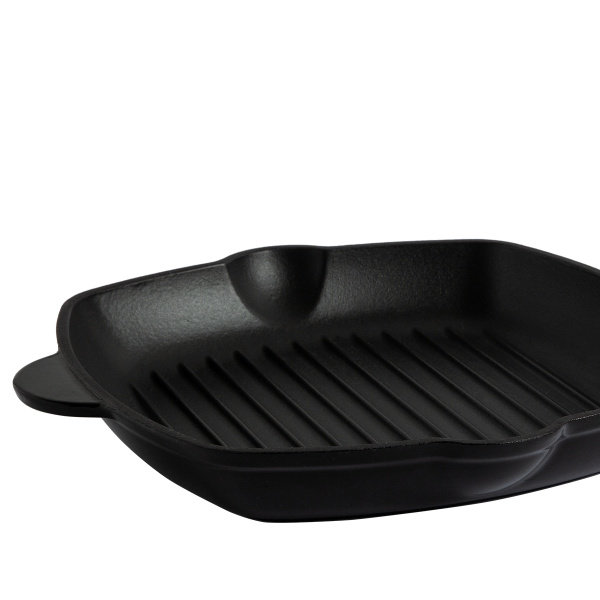 Tigaie grill din fontă emailată neagră, 27 x 27 cm - Jupiter Lunasol