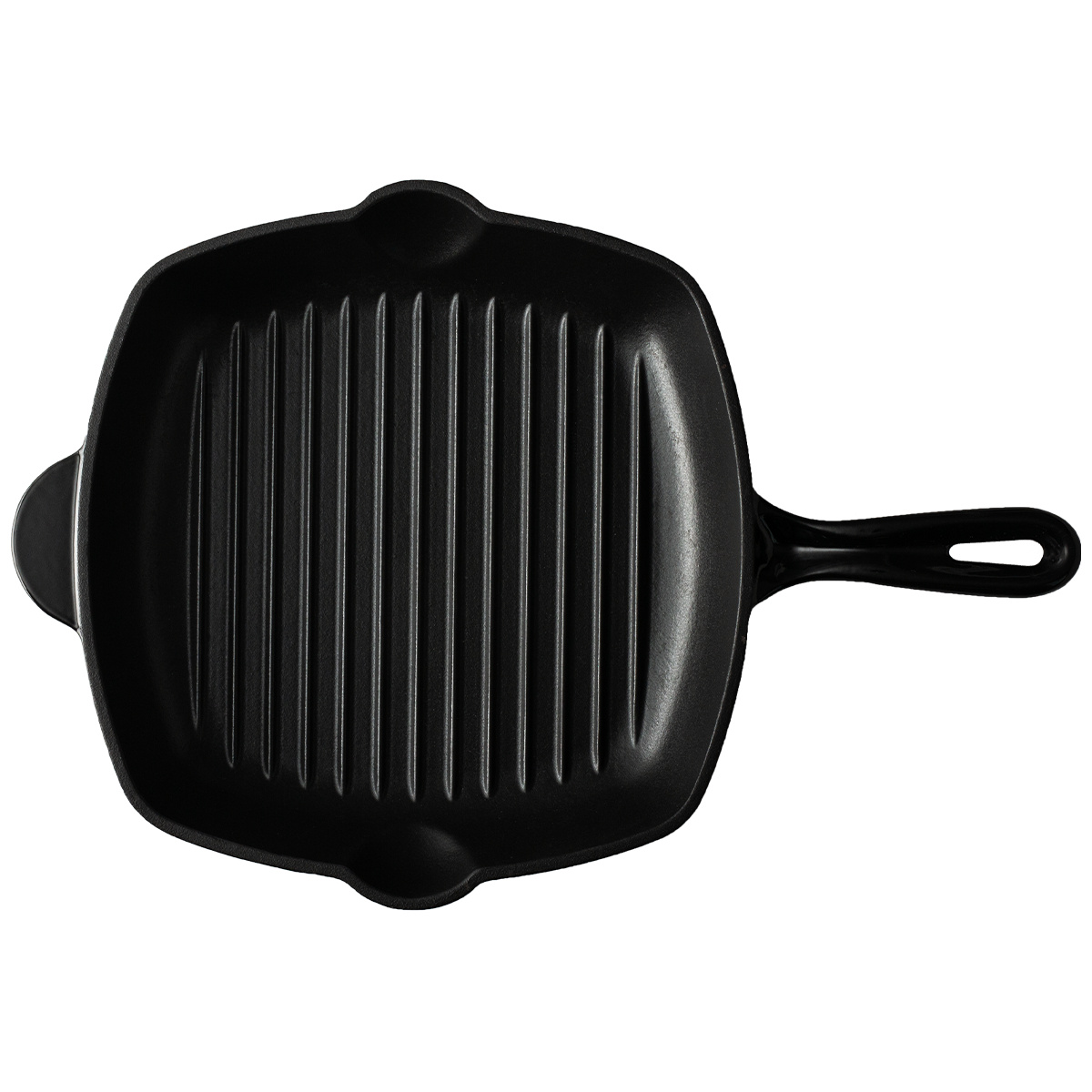 Tigaie grill din fontă emailată neagră, 27 x 27 cm - Jupiter Lunasol