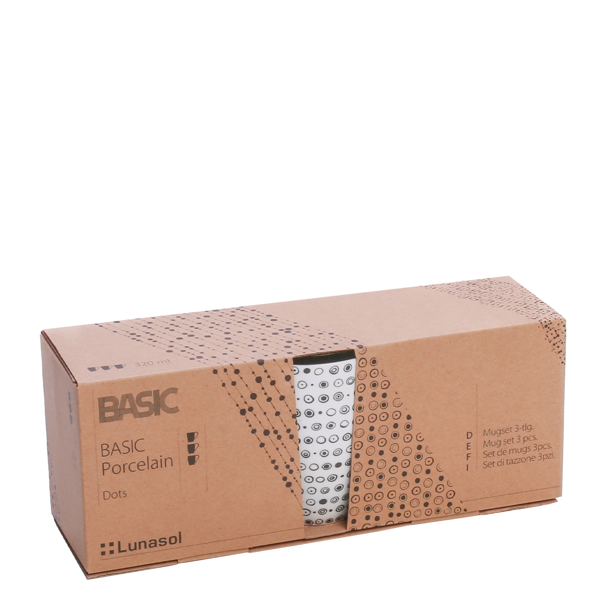 Set cești 3 buc. - Basic Dots