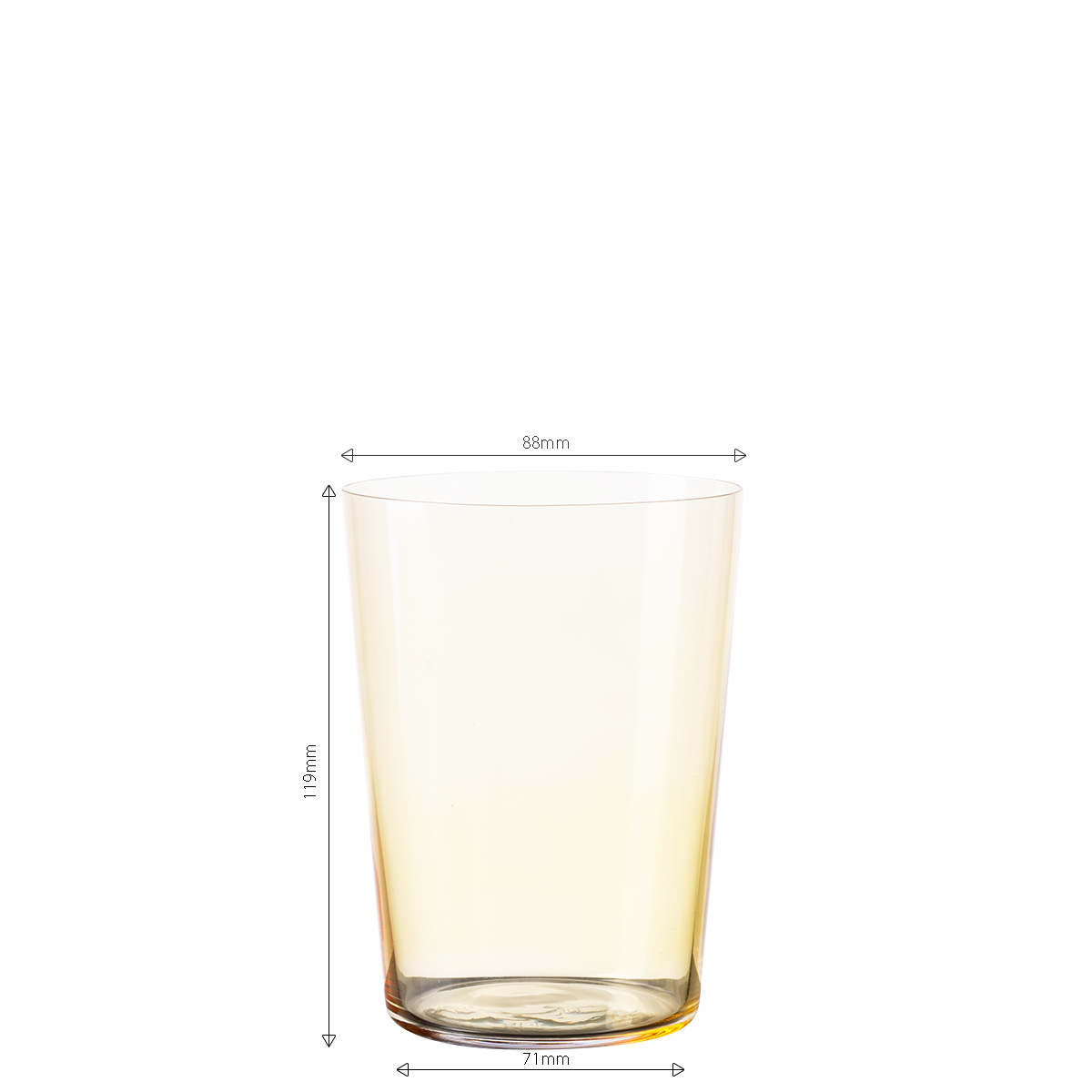 Pahare Tumbler galbene 515 ml set 6 buc – 21st Century Glas Lunasol META Glass