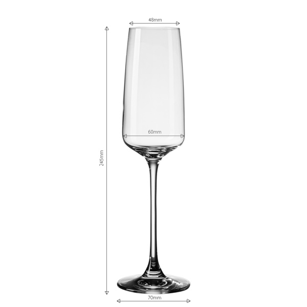 Pahare de șampanie 250 ml set 4 buc - 21st Glas Lunasol META Glass