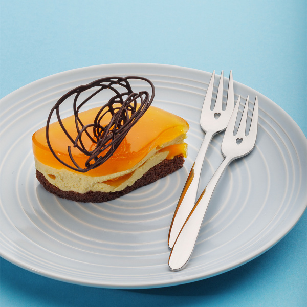 Furculițe pentru prăjituri cu inimioară 6 buc. | Love Cutlery