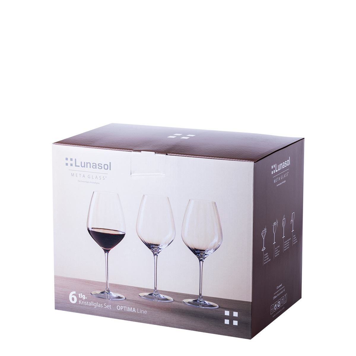 Pahare pentru vin roșu 570 ml set 6 buc - Optima Line Glas Lunasol