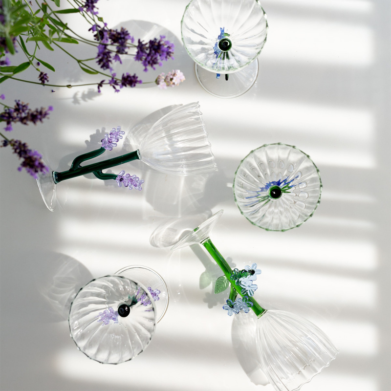 Pahar cu picior floare albastru deschis | Ichendorf