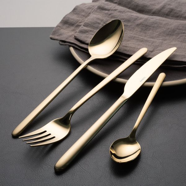 Set tacâmuri 20 piese Sao Paulo PVD champagne | Sola