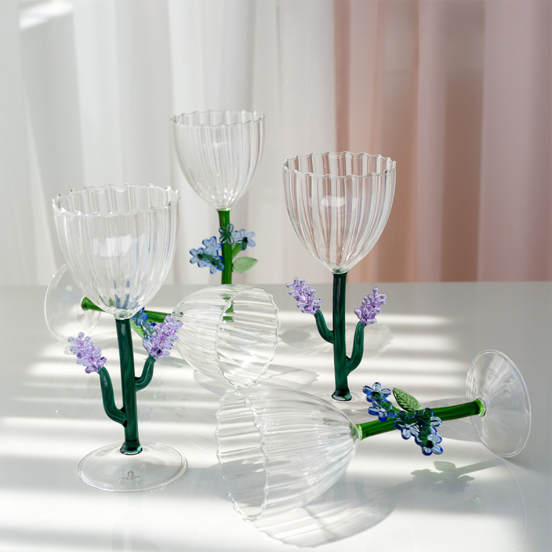 Pahar cu picior floare albastru deschis | Ichendorf