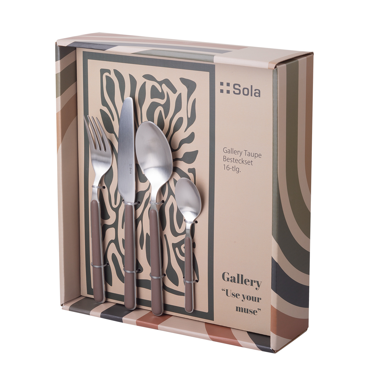 Set tacâmuri 16 piese - Gallery taupe mat